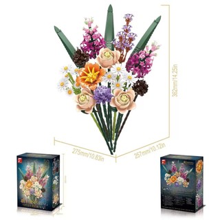 Đồ chơi mô hình lắp ráp bó hoa đa sắc - Thiết kế chi tiết dễ lắp ráp - Mô hình trưng bày cao cấp