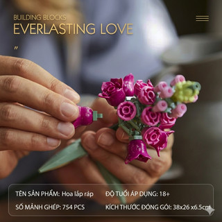 Đồ chơi mô hình lắp ráp bó hoa đa sắc - Thiết kế chi tiết dễ lắp ráp - Mô hình trưng bày cao cấp