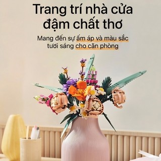 Đồ chơi mô hình lắp ráp bó hoa đa sắc - Thiết kế chi tiết dễ lắp ráp - Mô hình trưng bày cao cấp