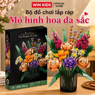 Đồ chơi mô hình lắp ráp bó hoa đa sắc - Thiết kế chi tiết dễ lắp ráp - Mô hình trưng bày cao cấp