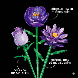 Đồ chơi mô hình lắp ráp bó hoa Cẩm tú cầu - Thiết kế chi tiết dễ lắp ráp - Mô hình trưng bày cao cấp