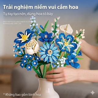 Đồ chơi mô hình lắp ráp bó hoa Blue Veil - Thiết kế chi tiết dễ lắp ráp - Mô hình trưng bày cao cấp