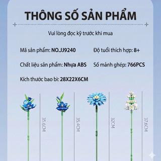 Đồ chơi mô hình lắp ráp bó hoa Blue Veil - Thiết kế chi tiết dễ lắp ráp - Mô hình trưng bày cao cấp