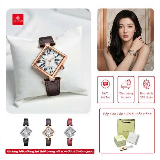 Đồng Hồ Nữ JA-1527 Julius Hàn Quốc Dây Da (3 Màu)