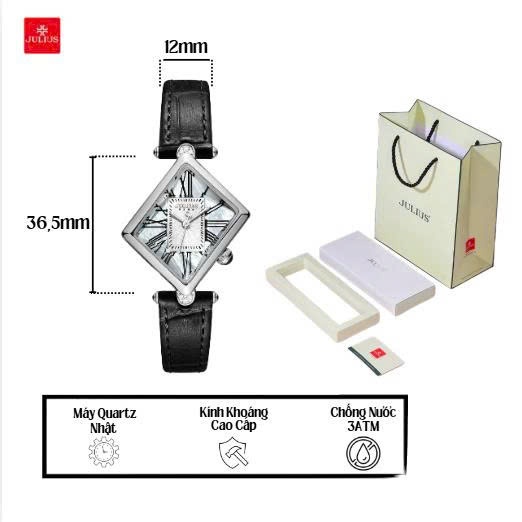 Đồng Hồ Nữ JA-1527 Julius Hàn Quốc Dây Da (3 Màu)
