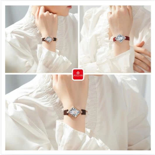 Đồng Hồ Nữ JA-1527 Julius Hàn Quốc Dây Da (3 Màu)