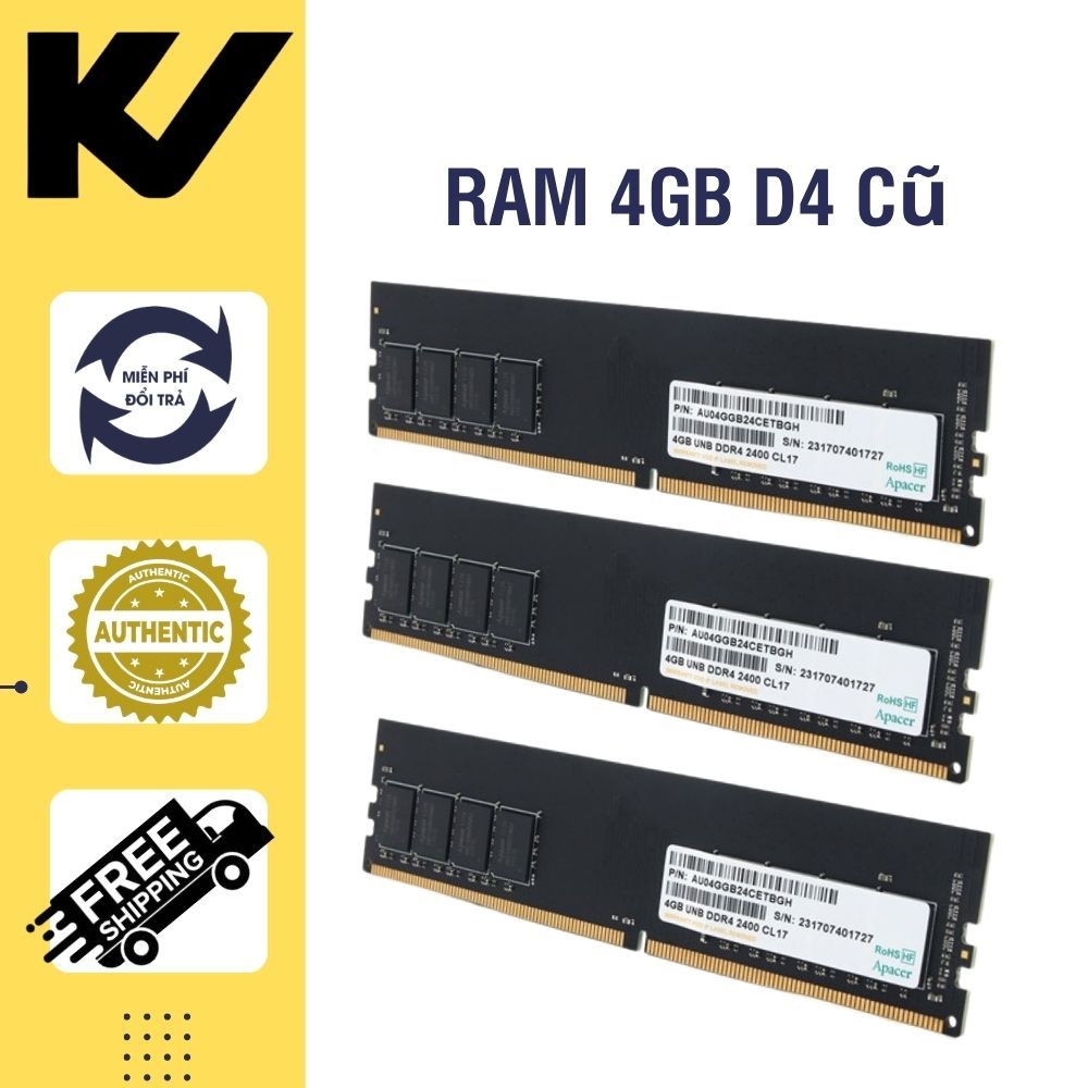 Ram PC 4Gb DDR4 Bus 2133 2400 2666 Hàng Bóc máy Chuẩn | Shopee