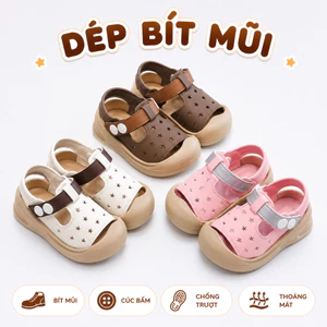 Dép rọ quai hậu bít mũi cúc bấm cho bé trai, bé gái từ 1 - 2 tuổi ShinHome