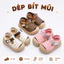Dép rọ quai hậu bít mũi cúc bấm cho bé trai, bé gái từ 1 - 2 tuổi ShinHome