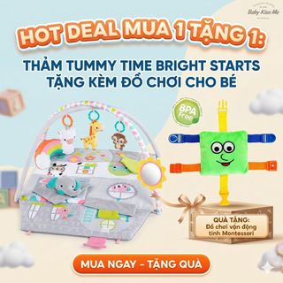 Thảm Nhạc Nằm Chơi 4in1 Khám Phá Giác Quan Vận Động Cho Bé - Bright Starts Floors of Fun Activity Gym & Dollhouse
