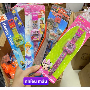 🎀 Đồng Hồ Hoạt Hình Cho Bé Nhiều Mẫu Dễ Thương – Đồng Hồ Đồ Chơi Trẻ Em Có Hình Công Chúa Xe Đua Minion Mickey 🎀