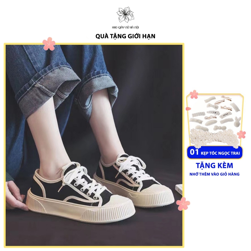 [XẢ KHO] Giày Sục Sneaker Nữ Vải Cao Cấp Thắt NƠ Dây Bản To Stye Hàn Quốc Cực Xinh