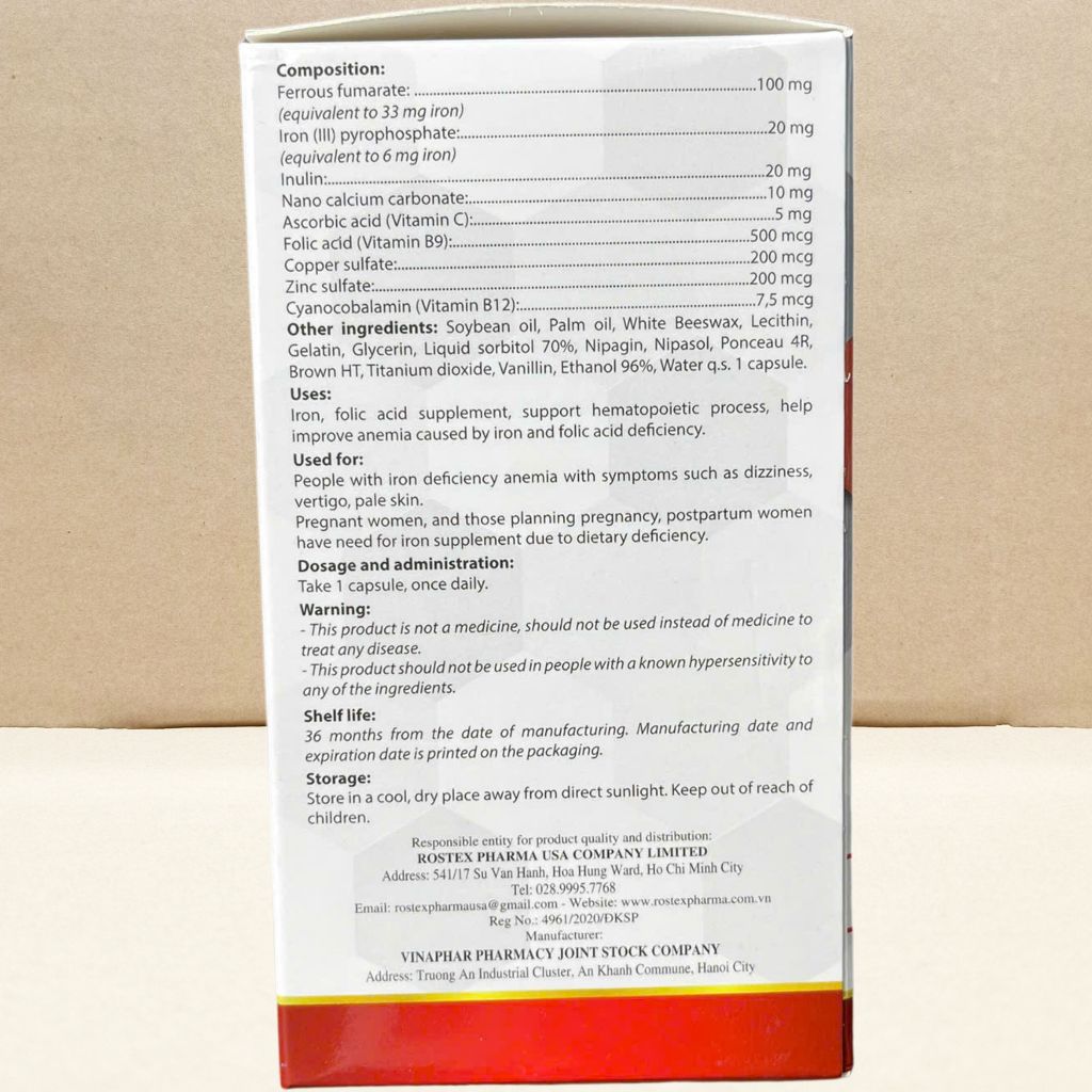 Combo 3 Hộp (4M) Fevitt Nano Chữ Đen 100 Viên - Rostex - Vinaphar - Vitamin Chữa Lành