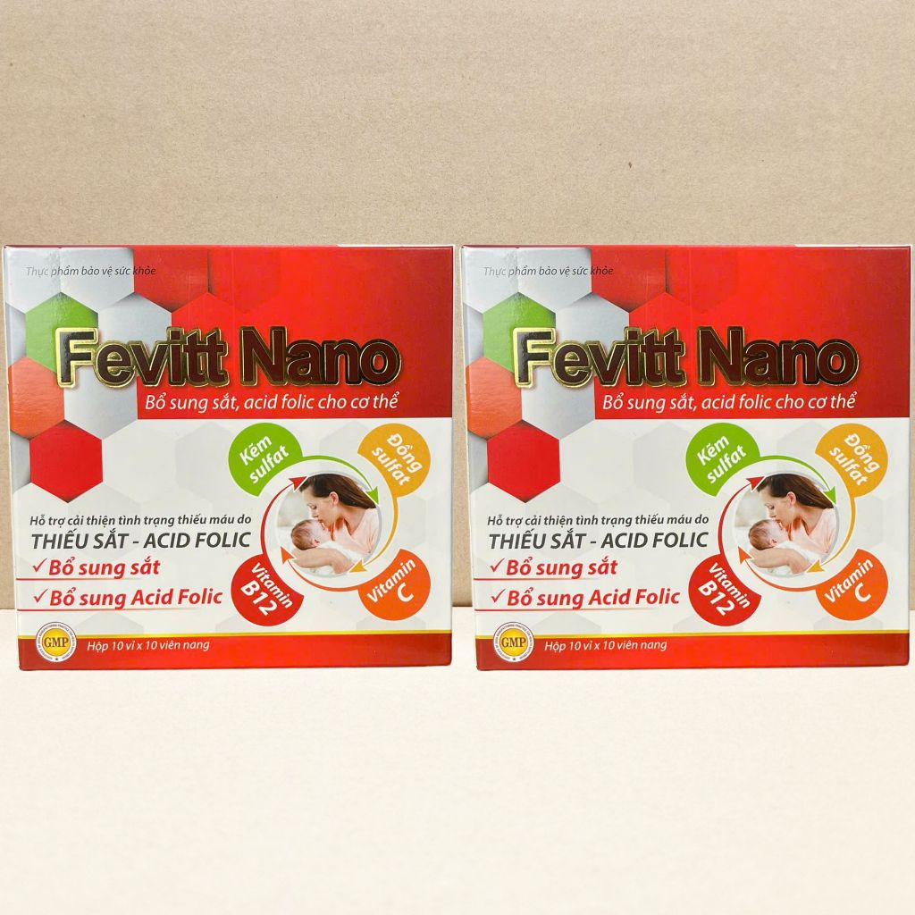 Combo 3 Hộp (4M) Fevitt Nano Chữ Đen 100 Viên - Rostex - Vinaphar - Vitamin Chữa Lành