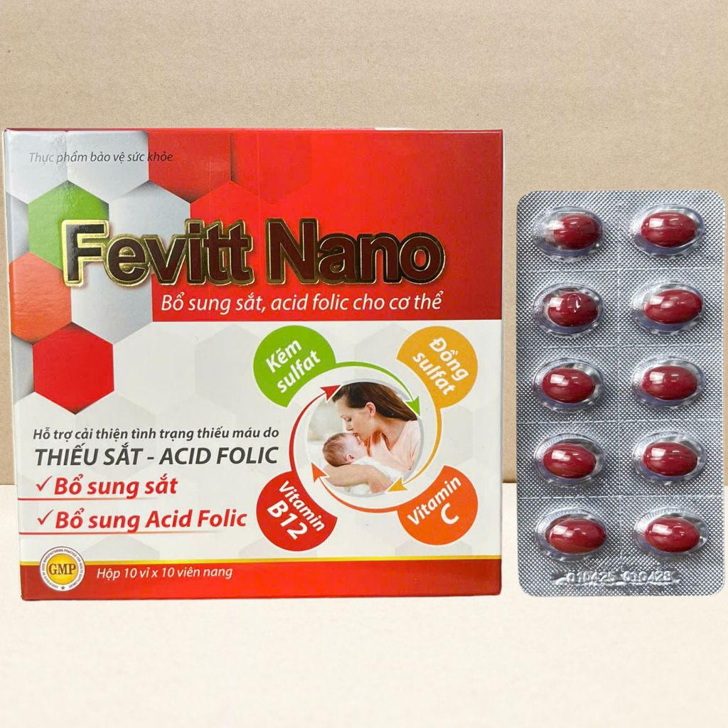 Combo 3 Hộp (4M) Fevitt Nano Chữ Đen 100 Viên - Rostex - Vinaphar - Vitamin Chữa Lành
