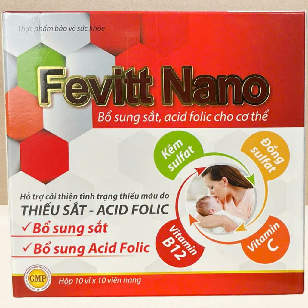 Combo 3 Hộp (4M) Fevitt Nano Chữ Đen 100 Viên - Rostex - Vinaphar - Vitamin Chữa Lành