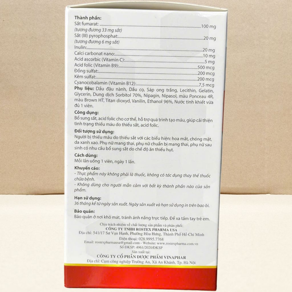 Combo 3 Hộp (4M) Fevitt Nano Chữ Đen 100 Viên - Rostex - Vinaphar - Vitamin Chữa Lành