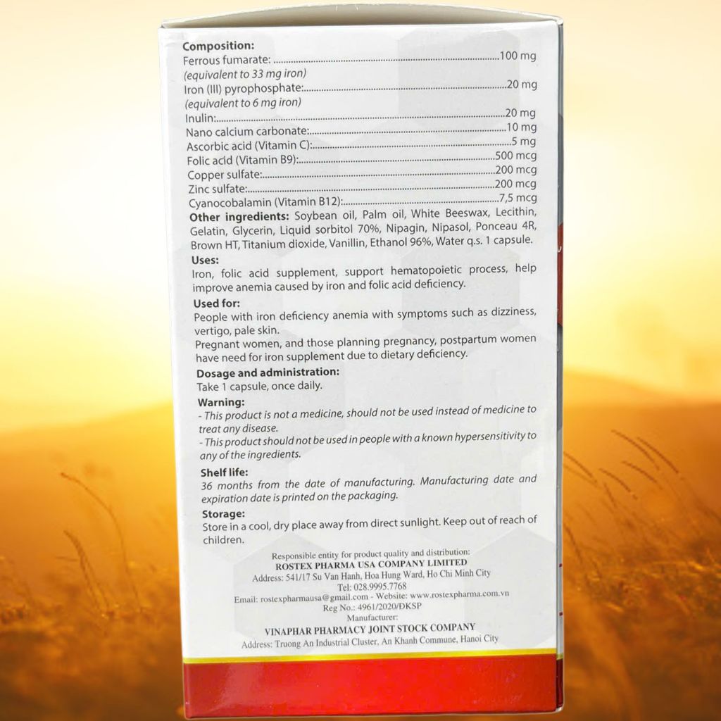 Combo 2 Hộp (4M) Fevitt Nano Chữ Đen 100 Viên - Rostex - Vinaphar - Vitamin Thanh Lọc
