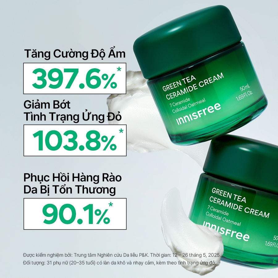 INNISFREE x Kem dưỡng cấp ẩm, phục hồi INNISFREE Green Tea Ceramide Cream 50ML