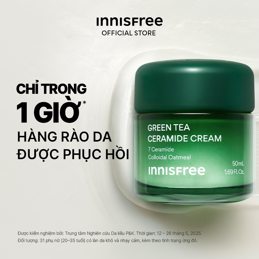 INNISFREE x Kem dưỡng cấp ẩm, phục hồi INNISFREE Green Tea Ceramide Cream 50ML