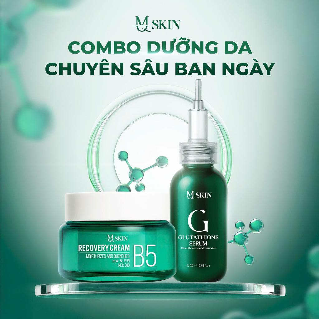 [TẶNG 2 NẠ] COMBO DƯỠNG DA SERUM GLUTATHIONE VÀ KEM DƯỠNG B5 - HỖ TRỢ CĂNG BÓNG SÁNG DA - DƯỠNG DA TRẮNG SÁNG