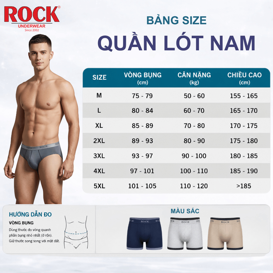 Quần Lót Nam Boxer Seamless ROCK QA516 Cotton Không Đường May Cao Cấp, Boxer Thấm Hút Mồ Hôi, Thoáng Mát Ngày Hè