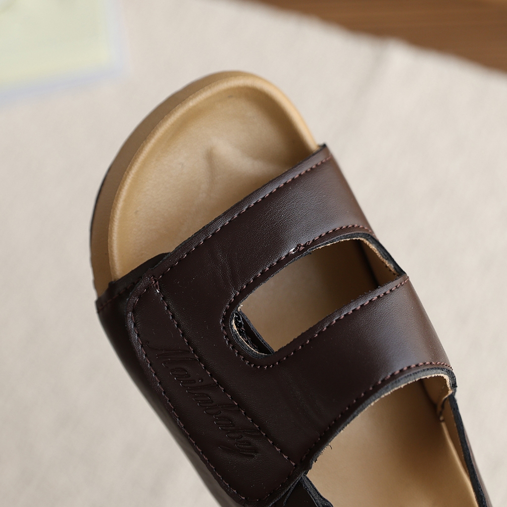 Bella Neman Giày sandal bé trai/gái da PU chữ đục, đế mềm êm chân, chống trượt mùa hè