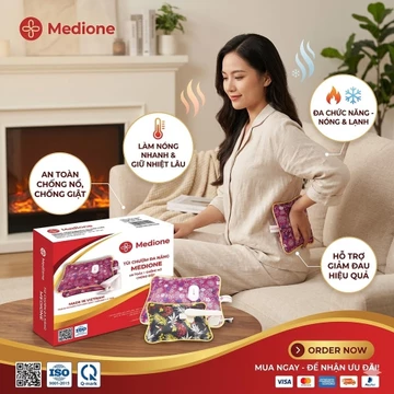 Túi sưởi, Túi chườm nóng lạnh đa năng Medione hàng việt nam cao cấp chườm nóng, chườm lạnh,giữ ấm giảm đau 2 kích thước