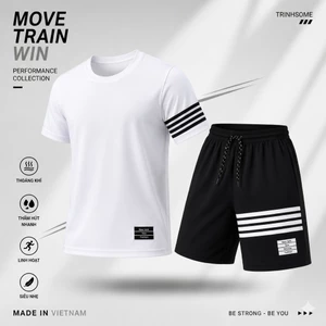 Bộ đồ cọc tay hè thun lạnh mát mẻ, đồ bộ nam thể thao ngắn tay sọc đủ size S-->XXL