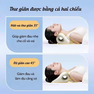 Gối Massage Cổ Công Thái Học Kéo Giãn Đốt Sống Cổ, Gối Giảm Đau Vai Gáy Thư Giãn Cơ Cổ Ngủ Ngon