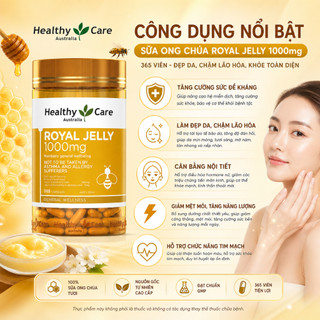 [NHẬP KHẨU] Sữa ong chúa Healthy Care Royal Jelly 1000mg 365 viên chống lão hóa và điều hoà nội tiết