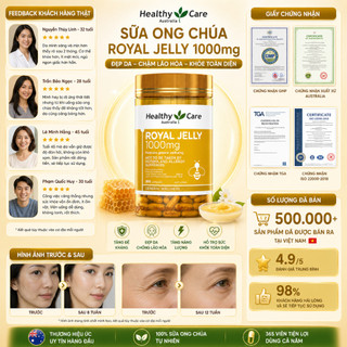 [NHẬP KHẨU] Sữa ong chúa Healthy Care Royal Jelly 1000mg 365 viên chống lão hóa và điều hoà nội tiết