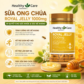 [NHẬP KHẨU] Sữa ong chúa Healthy Care Royal Jelly 1000mg 365 viên chống lão hóa và điều hoà nội tiết