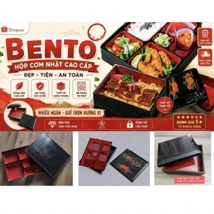 Hộp cơm Bento Nhật/nhà hàng Nhật mặt vân gỗ/set mì lạnh/khay/chén soup