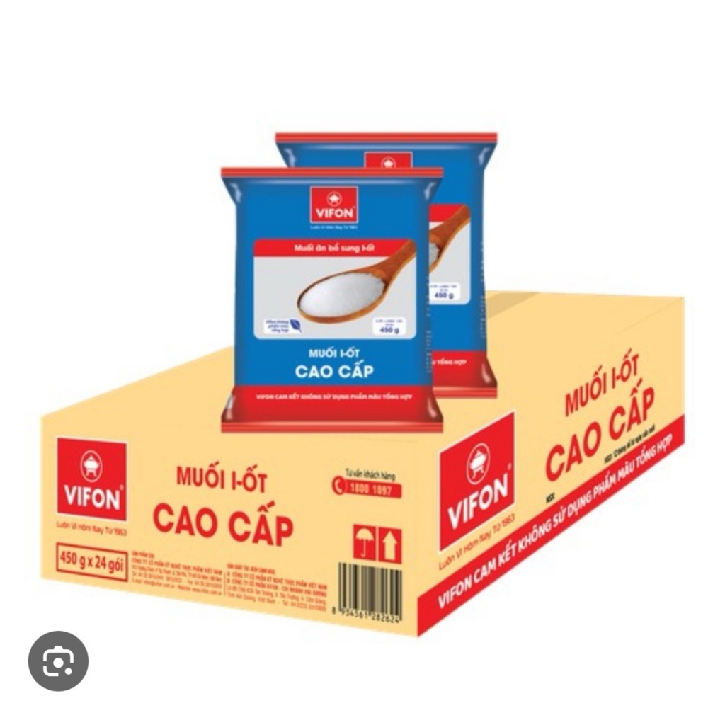 Muối I-Ốt Cao Cấp Vifon 450G - Tinh Khiết, Sạch An Toàn, Gia Vị Thiết Yếu Cho Mọi Gian Bếp