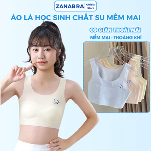 Áo lá bé gái không gọng chất su mát mịn - Áo lót học sinh mút mỏng đính liền không xê dịch ZANABRA B8999