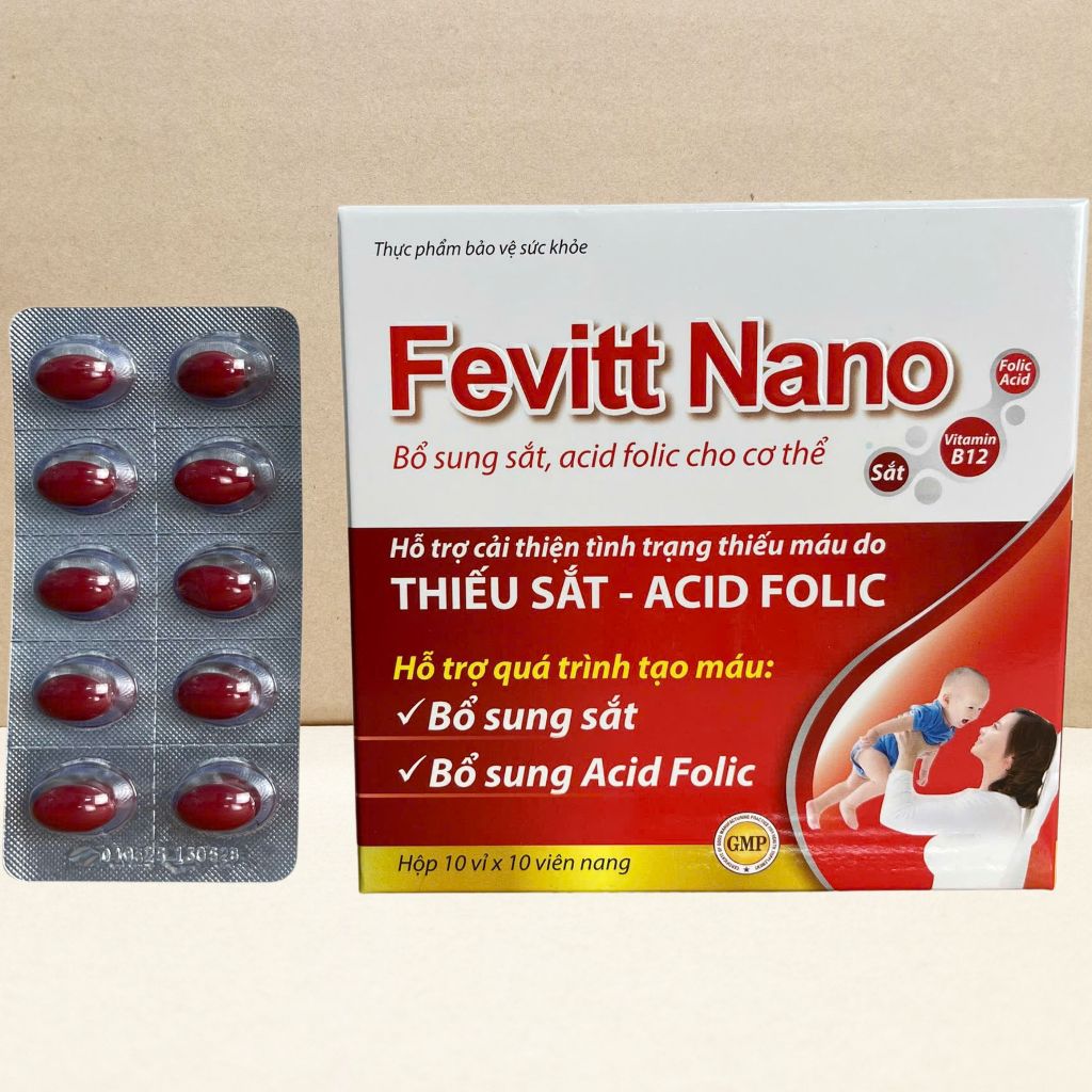 Combo 2 Hộp (3M) Fevitt Nano Chữ Đỏ 100 Viên - Rostex - Vinaphar - Vitamin Chữa Lành