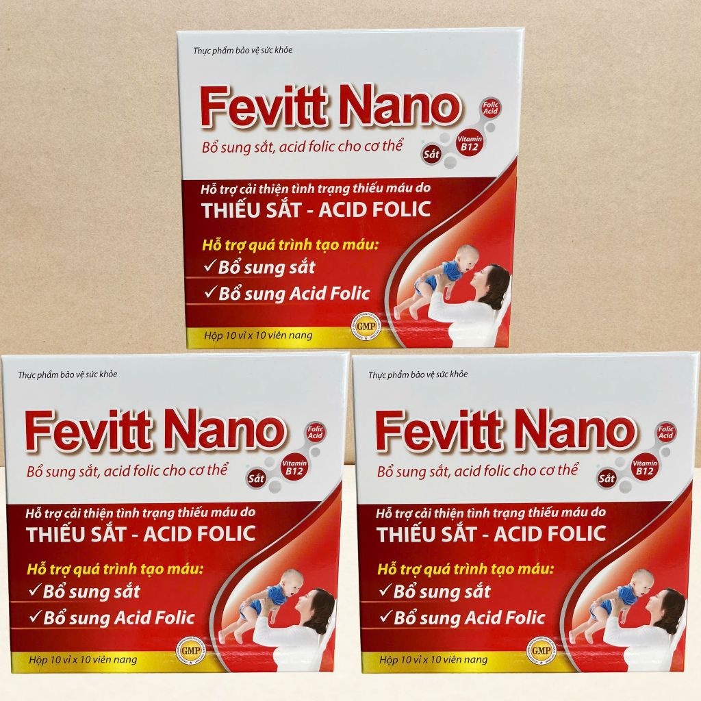 Combo 2 Hộp (3M) Fevitt Nano Chữ Đỏ 100 Viên - Rostex - Vinaphar - Vitamin Chữa Lành