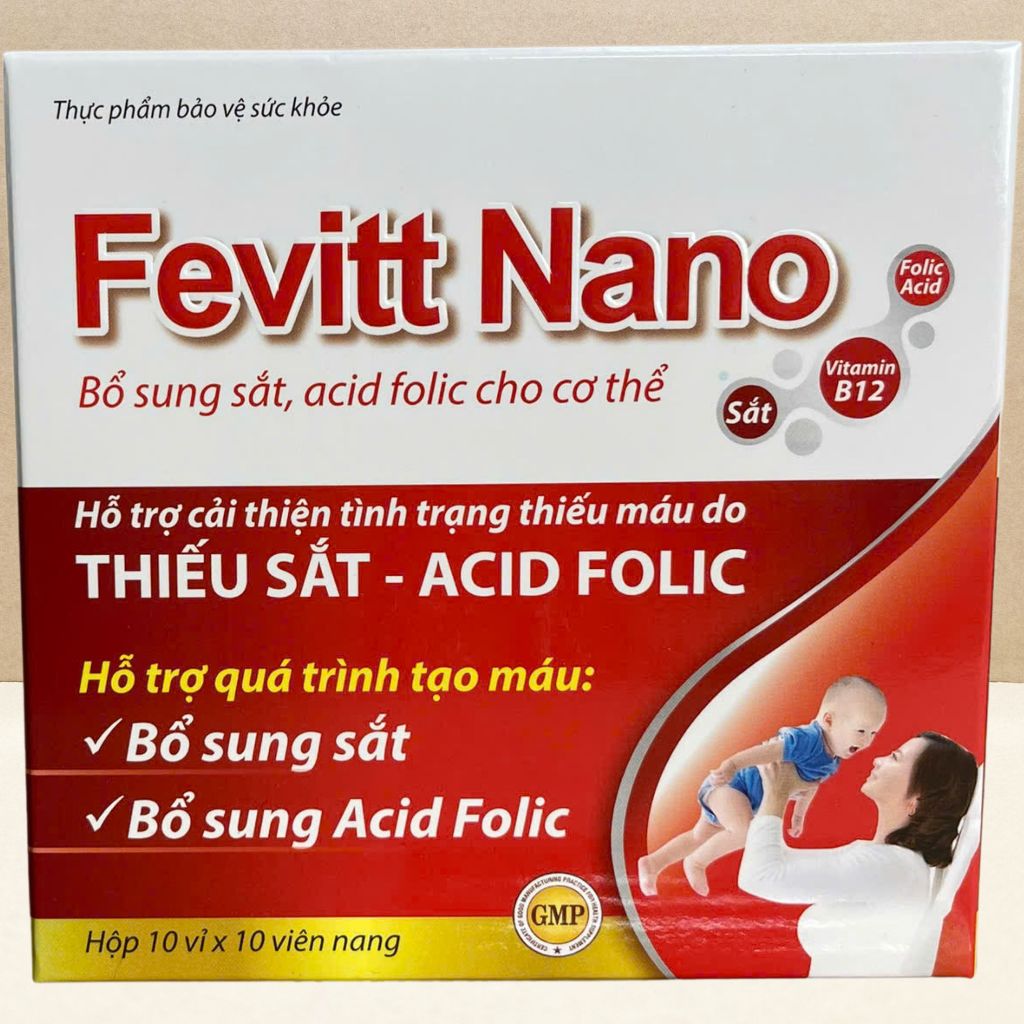 Combo 2 Hộp (3M) Fevitt Nano Chữ Đỏ 100 Viên - Rostex - Vinaphar - Vitamin Chữa Lành
