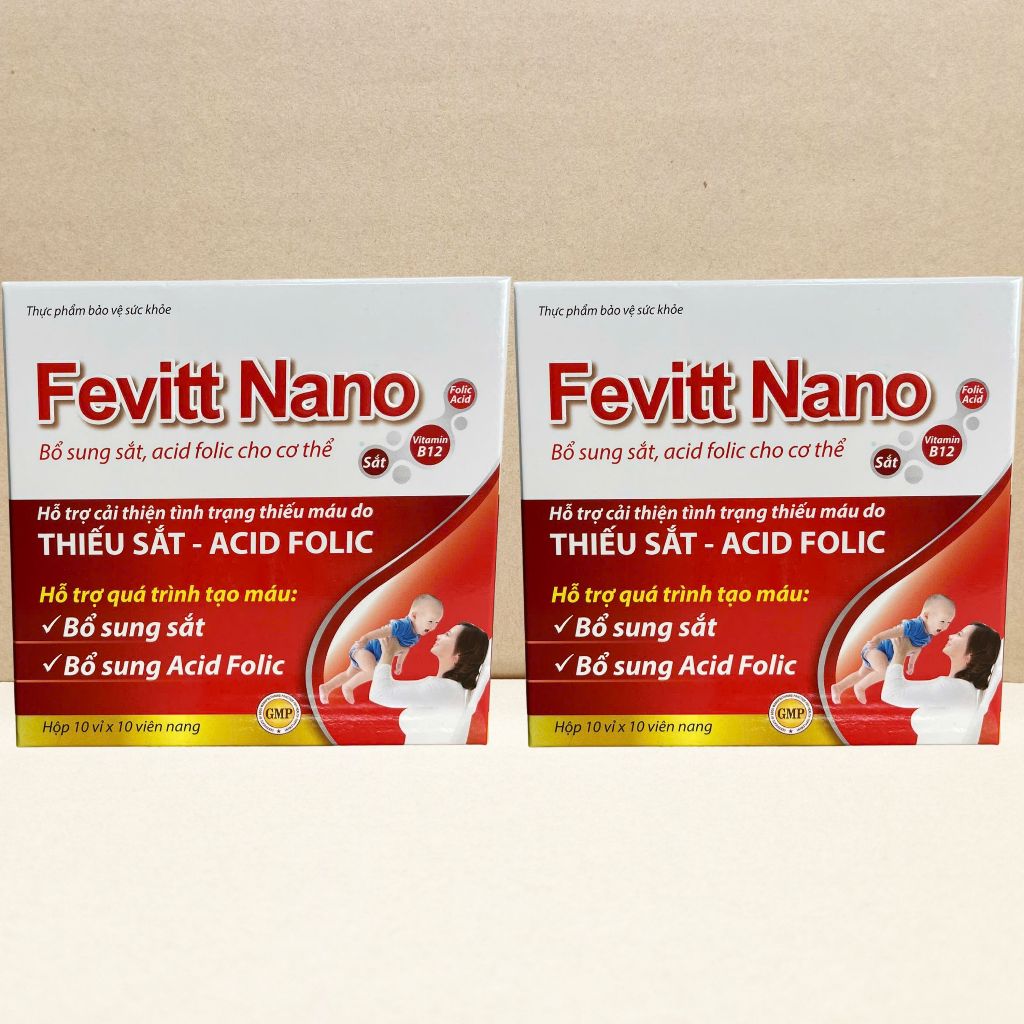 Combo 2 Hộp (3M) Fevitt Nano Chữ Đỏ 100 Viên - Rostex - Vinaphar - Vitamin Chữa Lành