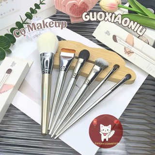 [GUOXIAONIU] Cọ Lẻ Makeup Chuyên Dụng Guoxiaoniu Vỏ Trắng Thân Bạc Lông Cọ Mềm Mại, Make Makeup Easy