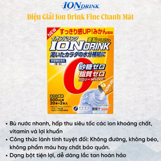 Điện Giải Ion Drink Fine Nhật Bản Bù Nước, Khoáng Chất, Vitamin, Lợi Khuẩn Hộp 22 Gói SK13