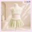 Đồ Bơi Bé Gái 2 Mảnh Bikini Màu Hồng Hoạ Tiết Hoa Thêu Nổi Dễ Thương Cho Bé Đi Biển - Liena’s Closet