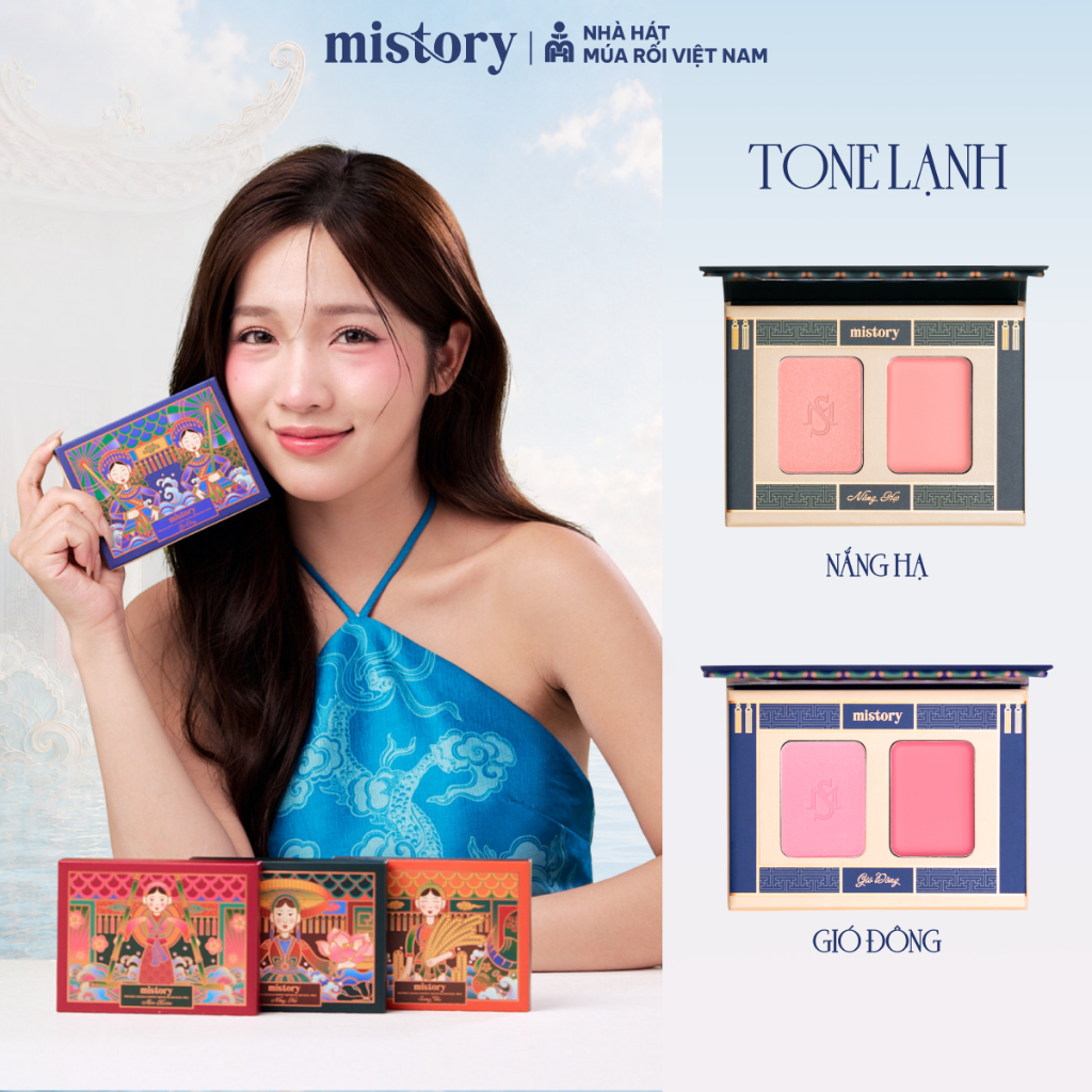Phấn má hồng 4in1 Mistory Vũ Khúc Thủy Đình hiệu ứng căng bóng sáng da 6g