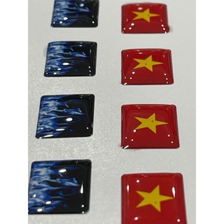 Tem nhựa Việt Nam epoxy nổi dán xe ô tô hình lá cờ Việt Nam, chống trầy xước.