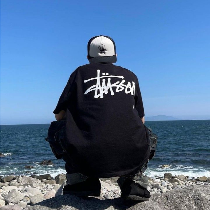 [Full Tag] Áo Thun Stuxxy Basic Logo Premium Cotton 250GSM cá tính Phong cách Nam Nữ