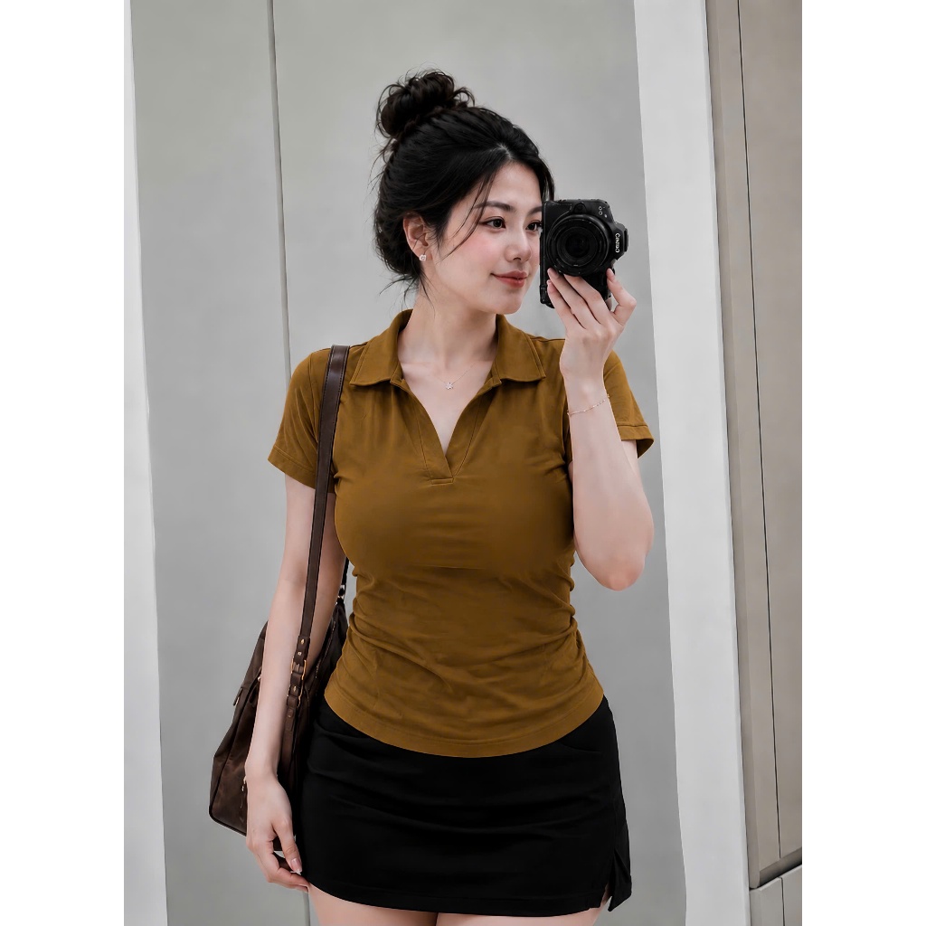 Áo Thun Kiểu Bigsize Nữ Áo Polo Chất Borib Co Dãn Tôn Dáng Ôm Body Cho Các Nàng Chubby ACB