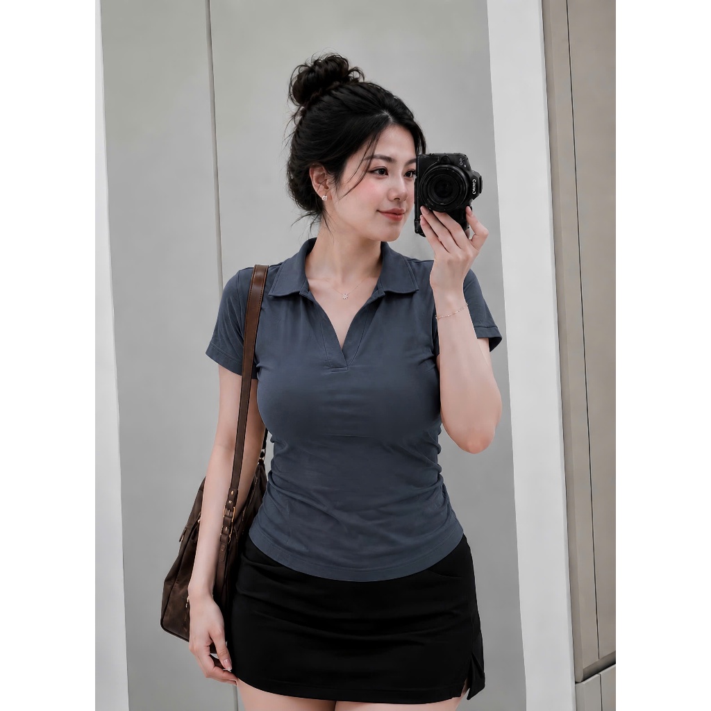 Áo Thun Kiểu Bigsize Nữ Áo Polo Chất Borib Co Dãn Tôn Dáng Ôm Body Cho Các Nàng Chubby ACB