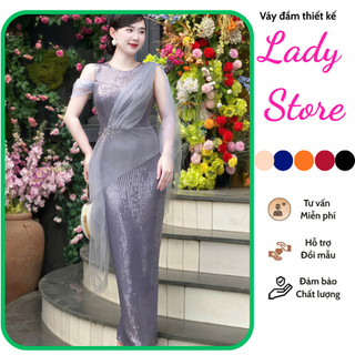 Đầm dạ hội kim sa kết hợp phối lưới dành cho nữ[damvaythietke] đi tiệc, sinh nhật, sự kiện,... M106
