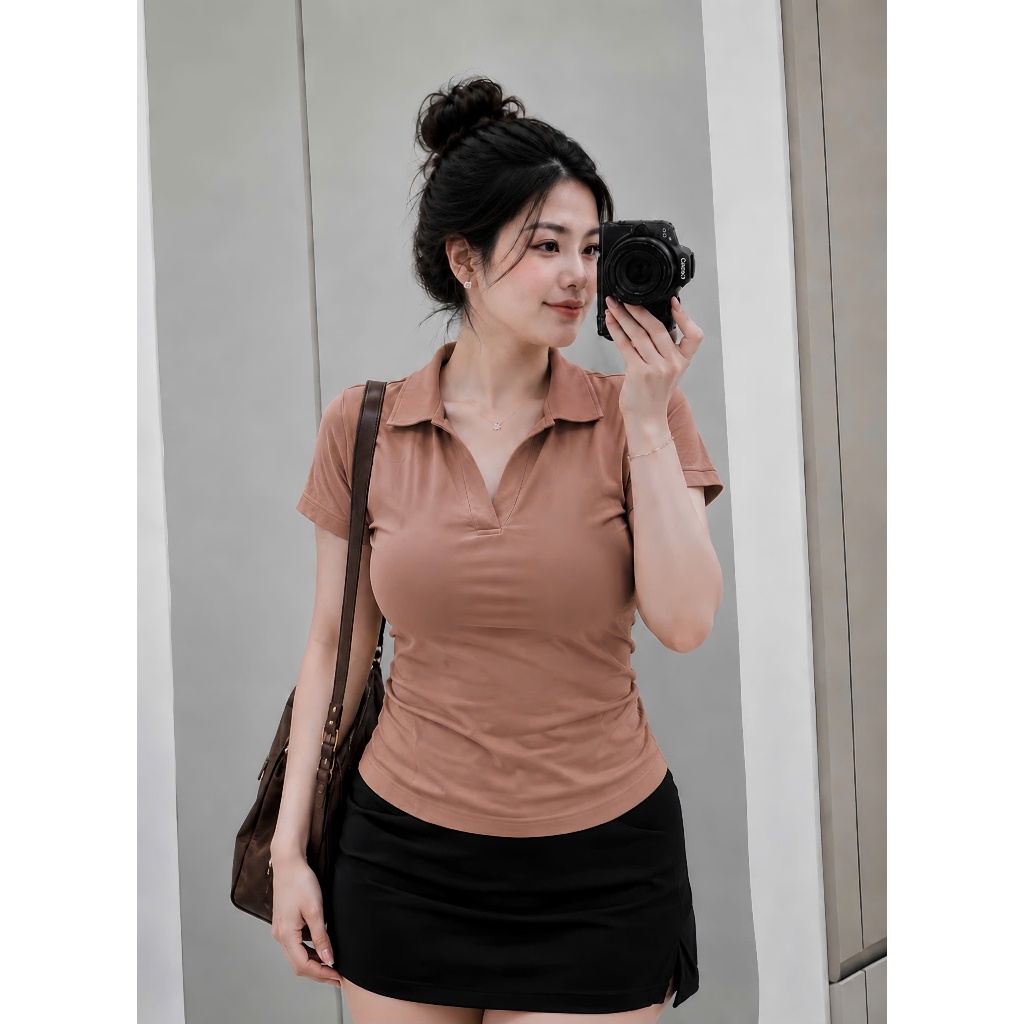 Áo Thun Kiểu Bigsize Nữ Áo Polo Chất Borib Co Dãn Tôn Dáng Ôm Body Cho Các Nàng Chubby ACB